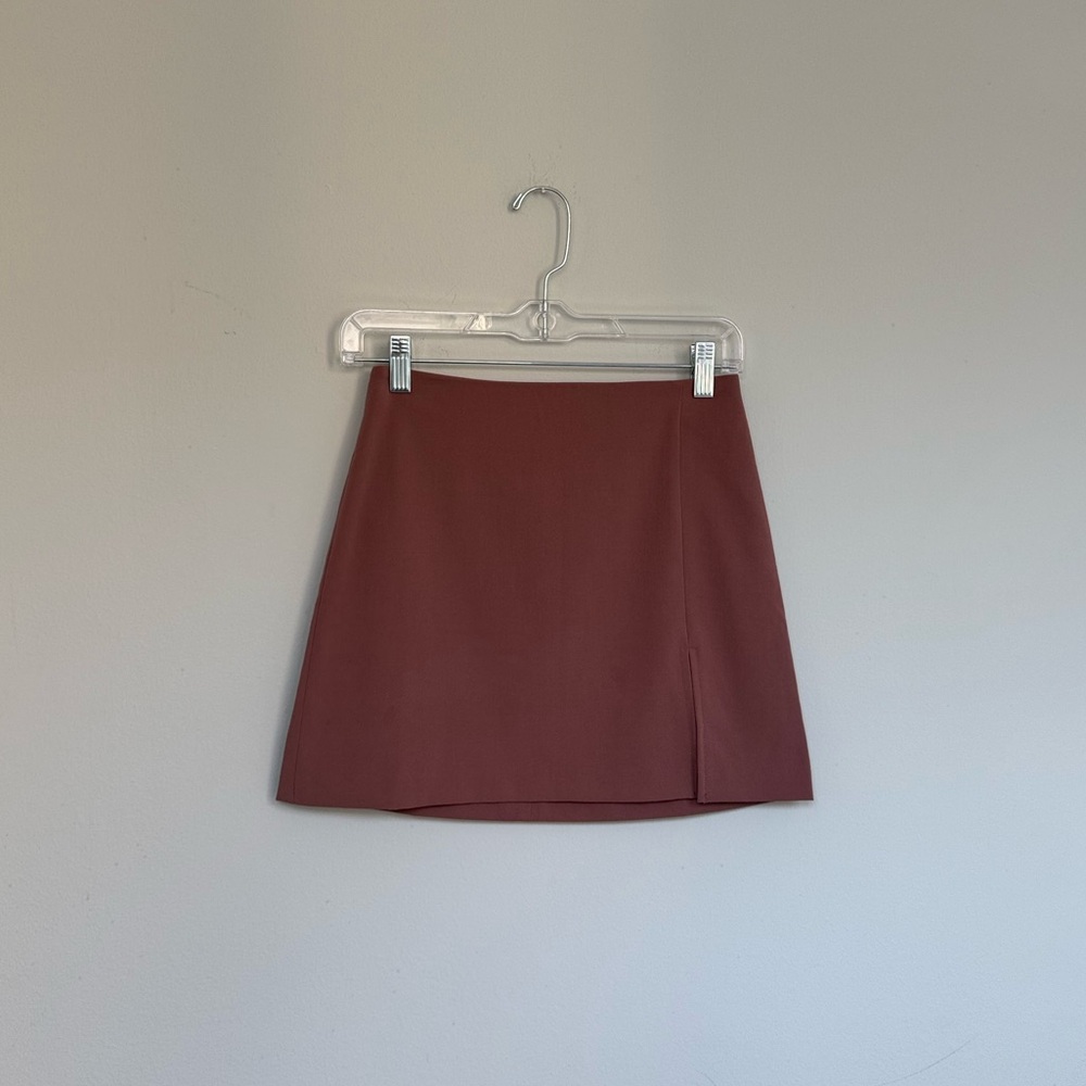 Aritzia Sunday Best Mini Skirt in Light Brown